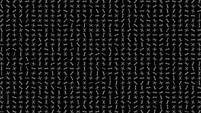 Video animation of a abstract background with moving crosses in white on black background