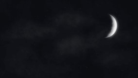 Dark Night Sky With Waxing Crescent Moon - Powered by Shutterstock - Get 15% off with code: PIKWIZARD15