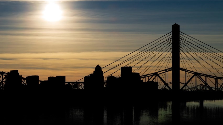 Louisville Ky Yellow Morning Light Sunset Time Lapse