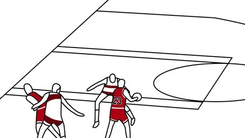 Basketball Pump Fake in animation. 2D animation Basketball. Basketball Hand drawn animation