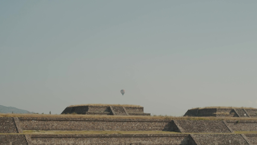 The Pyramids In Ancient City Of Teotihuacan In Mexico - wide shot