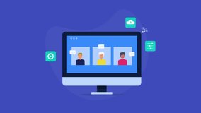 People joining online video conference, Online office meeting, Video conference application, Webinar concept - 2D animation video clip - Powered by Shutterstock - Get 15% off with code: PIKWIZARD15