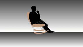 A man is relaxing on chair