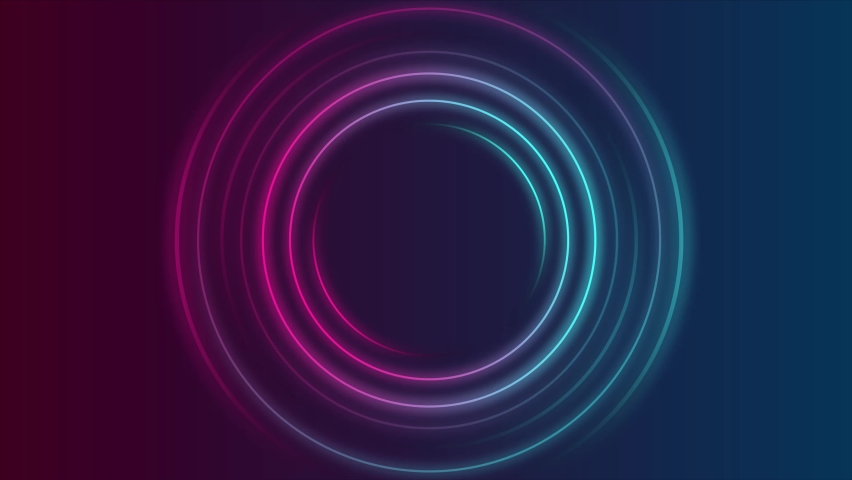 Hi-tech Futuristic Neon Circles Seamless Loop. Abstract 4K Animation. Royalty-Free Stock Footage #1087998009