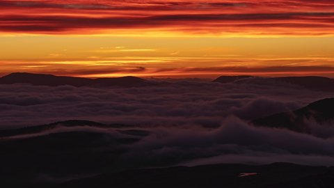 Stunning mountain cloud timelapse sunrise in North Wales Snowdonia UK