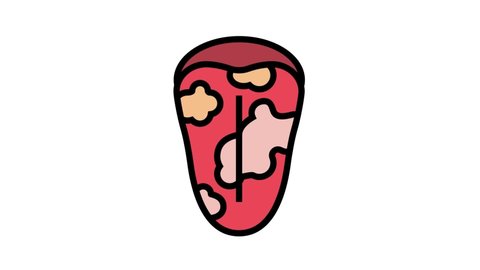 glossitis disease color icon animation