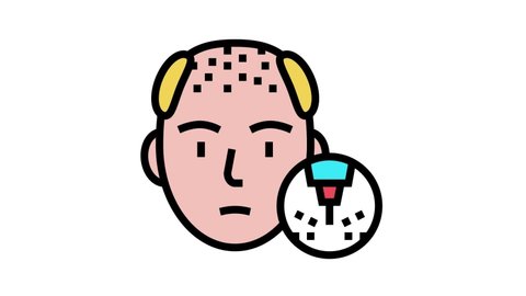 baldness disease color icon animation