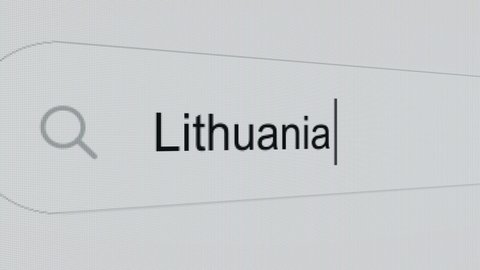 Lithuania - Internet browser search bar typing ex-soviet country name.
