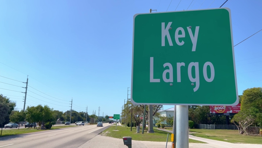 Key Largo Entrance sign on Overseas Highway - travel photography