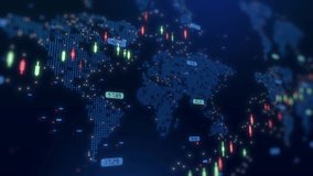 stock market crypto currency concept with digital indicators, world map abstract background - Powered by Shutterstock - Get 15% off with code: PIKWIZARD15