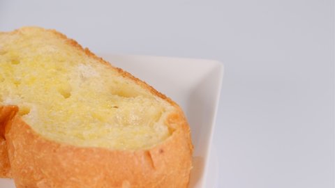 Butter baguette French bread, video clip