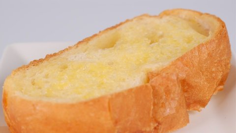 Butter baguette French bread, video clip