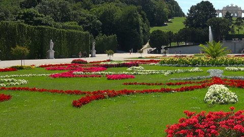 VIENNA, AUSTRIA - SUMMER, 2017: Neptune Fountain in the Schonbrunn Palace in Vienna. Austria.