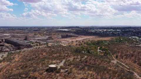 Junction mine in Broken Hill city of NSW Outback, Australi – aerial 4k.
