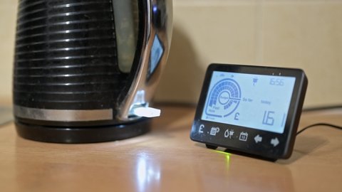 Slow rotation around a Smart Meter as a kettle is turned on