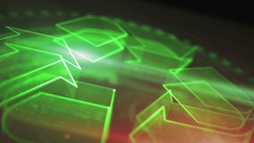 Recycling icon, ecology, electronic waste data management and sustainable industry symbol abstract digital concept. Technology background seamless and looped 3d animation. - Powered by Shutterstock - Get 15% off with code: PIKWIZARD15