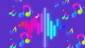 The video plays colorful music with glittering musical notes