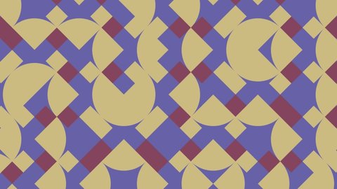 Multicolor geometric pattern with very peri violet elements. Round tiles in abstract animated mosaic. Motion graphic background in a flat design