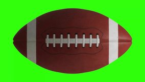 American football Rotating in Motion on Green Screen. Looped American football 3d Animation of Turning Ball. 4k animation video. - Powered by Shutterstock - Get 15% off with code: PIKWIZARD15
