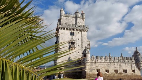 Belem tower on a nice sunny day in Lisbon, Portugal, February 2022.