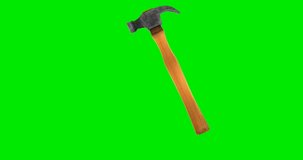 Animated Hammer with Green Screen Background Chroma Key Loop 60FPS UHD 4K