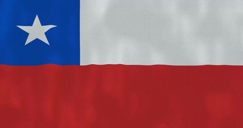 Chile flag waving in the wind with highly detailed fabric texture. 4k, Animated Realistic.
