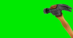 Animated Hammer with Green Screen Background Chroma Key Loop 60FPS UHD 4K