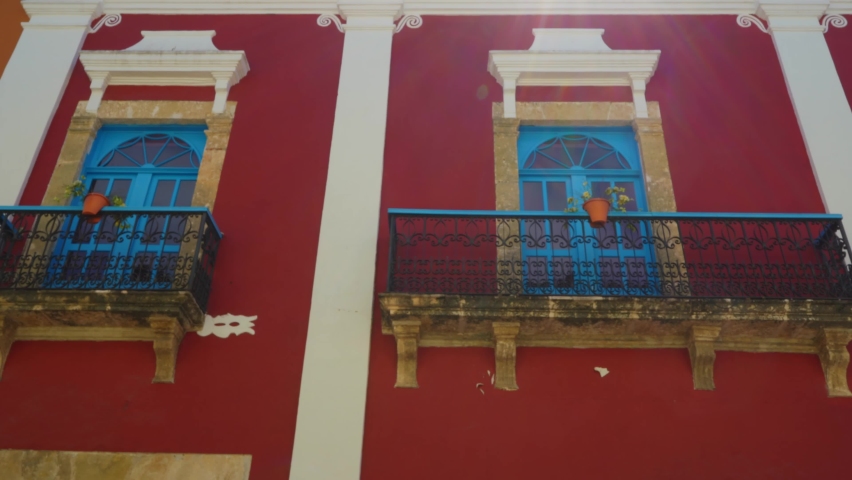 Streets of Colonial City in Mexico Royalty-Free Stock Footage #1088067731