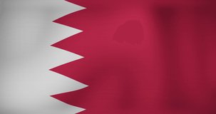 Animation of moving flag of bahrain waving. national patriotism and celebration concept digitally generated video.