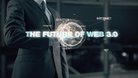Businessman with The Future Of Web 3.0 hologram concept - Powered by Shutterstock - Get 15% off with code: PIKWIZARD15
