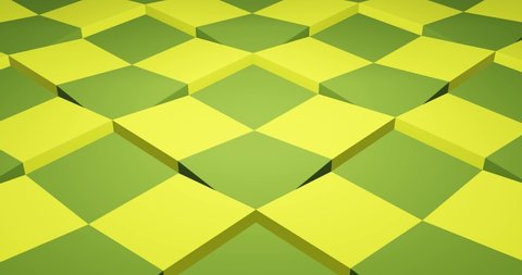 3d render with green and yellow cells in isometry