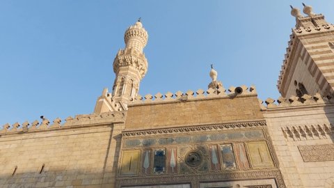 Al-Azhar Mosque, Cairo city in Egypt. Low angle