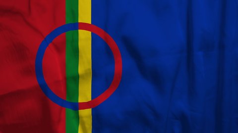 Flag of Sami people. High quality 4K resolution.