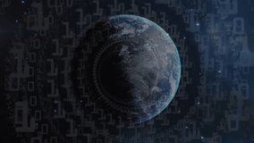 Animation of data processing and binary coding over globe. global connections, networks and data processing concept digitally generated video. - Powered by Shutterstock - Get 15% off with code: PIKWIZARD15