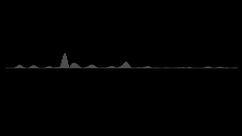 White audio waveform spectrum animation, alpha channel,
