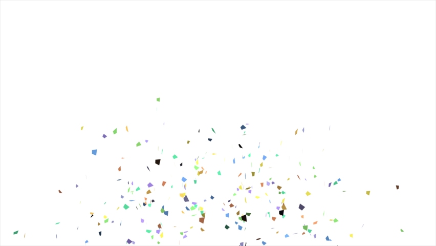 Multicolored Confetti Explosion Animation on a white background. Celebration and Festive Concept. 4K Royalty-Free Stock Footage #1088109809