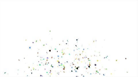 Multicolored Confetti Explosion Animation on a white background. Celebration and Festive Concept. 4K