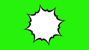Comic Book Speech Bubble on chroma key green screen background. Pop Art Cartoon Retro  Animation. 4K - Powered by Shutterstock - Get 15% off with code: PIKWIZARD15