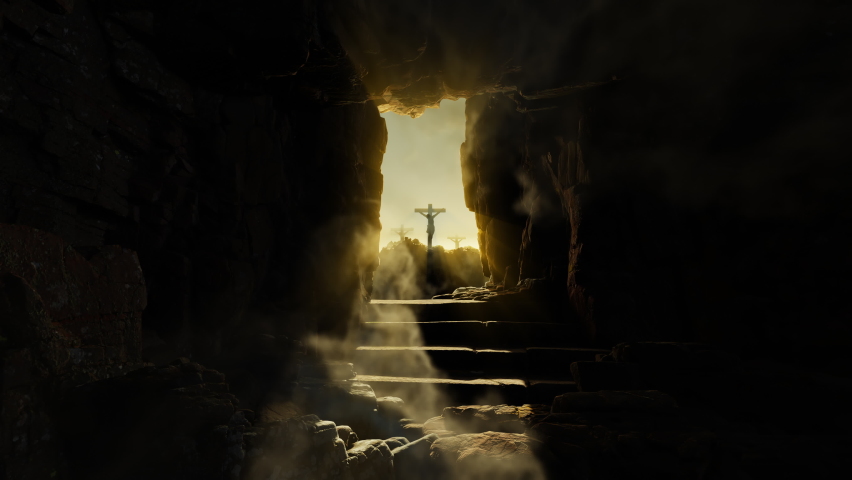 Jesus Rolling Stone is motion footage for religion history films and cinematic in easter scene. Also good background for scene and titles, logos. | Shutterstock HD Video #1088112101