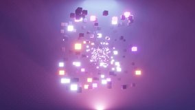 A 3D illustration of 4K UHD 60fps flying neon cubes - Powered by Shutterstock - Get 15% off with code: PIKWIZARD15