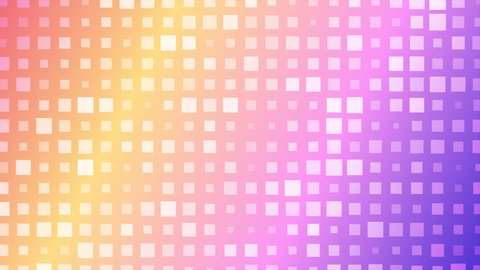 Abstract animated motion background. Gradient looped animation for wallpaper, screensaver, presentation, banner. Party music club. Mosaic pixelated pattern, square random shapes