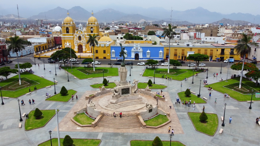 Plaza de Armas in the Historic Center of the city of Trujillo, Peru Royalty-Free Stock Footage #1088117439