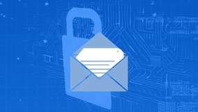 Animation of envelope over data processing on blue background. social media and communication interface concept digitally generated video. - Powered by Shutterstock - Get 15% off with code: PIKWIZARD15