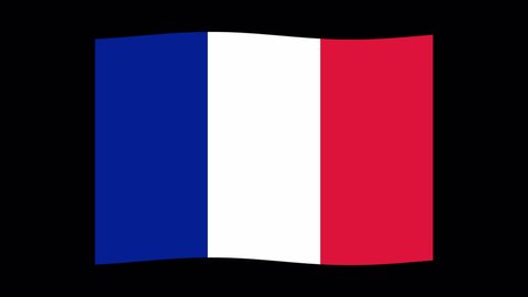 Animated France Flag No Background Alpha Stock Footage Video (100% ...