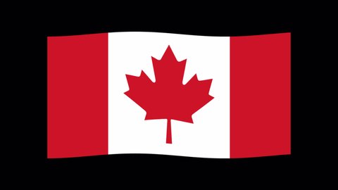 animated Canada flag no background alpha channel red and white