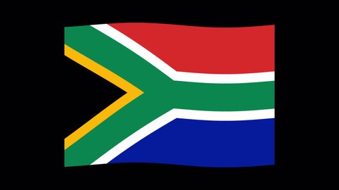 animated South Africa flag no background alpha channel isolated chroma