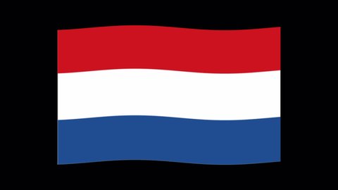 animated Holland flag no background alpha channel isolated chroma