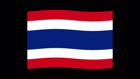 animated Thailand flag no background alpha channel isolated chroma