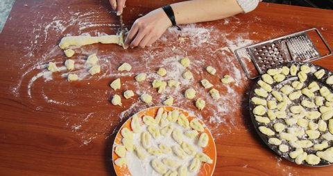 Homemade preparation of potato gnocchi food