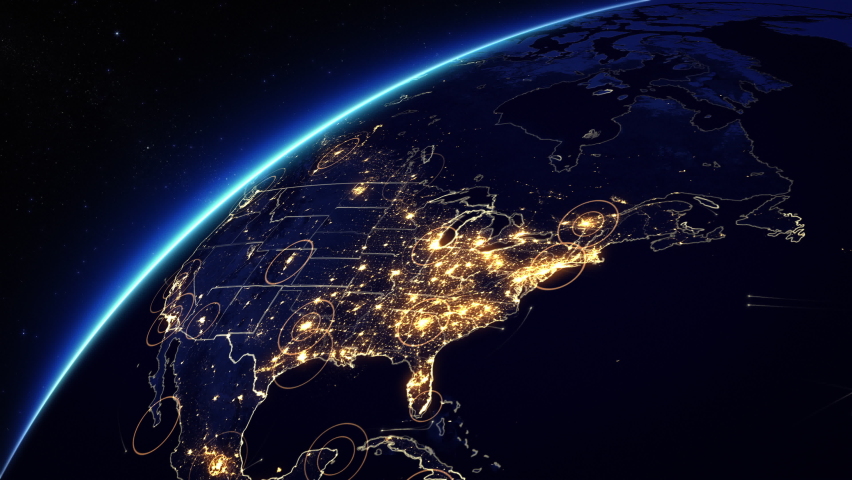 Animation Earth Rotating United States Map Stock Footage Video 100